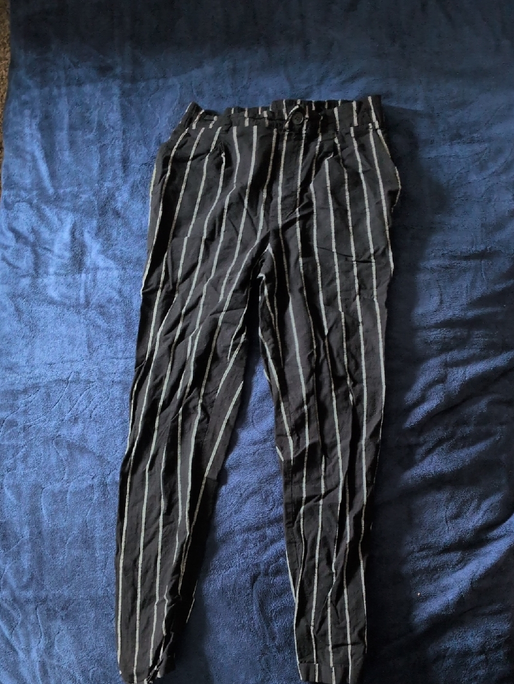 Forever 21 Black Pants with White Pinstripes - Straight Leg